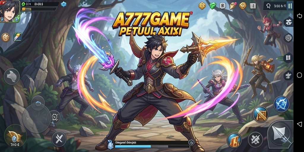 Tampilan menarik dari gameplay A777GAME yang menampilkan karakter Anime.