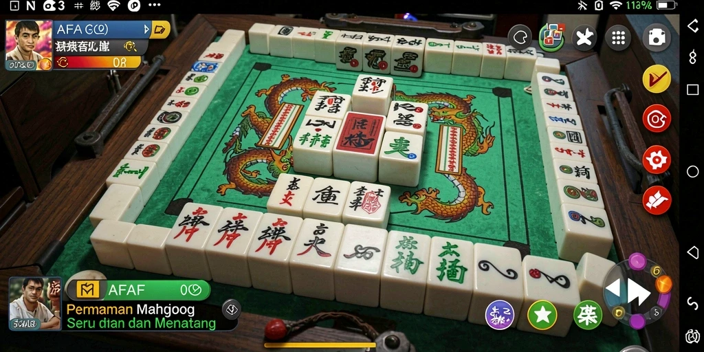 Tampilan gameplay AFAF yang menampilkan papan Mahjong yang menantang.