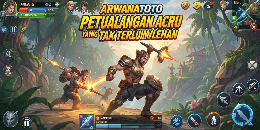Tampilan gameplay seru ARWANATOTO dengan aksi mendebarkan.