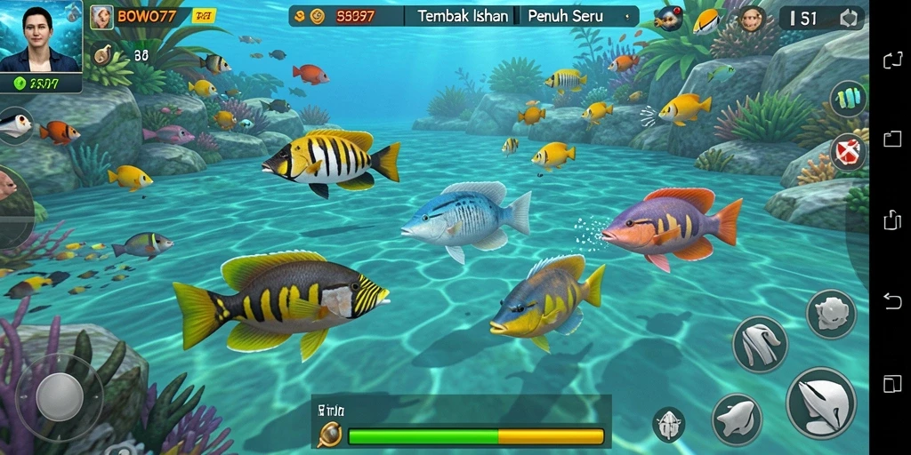 Screenshot gameplay Tembak Ikan BOWO77 yang menarik.