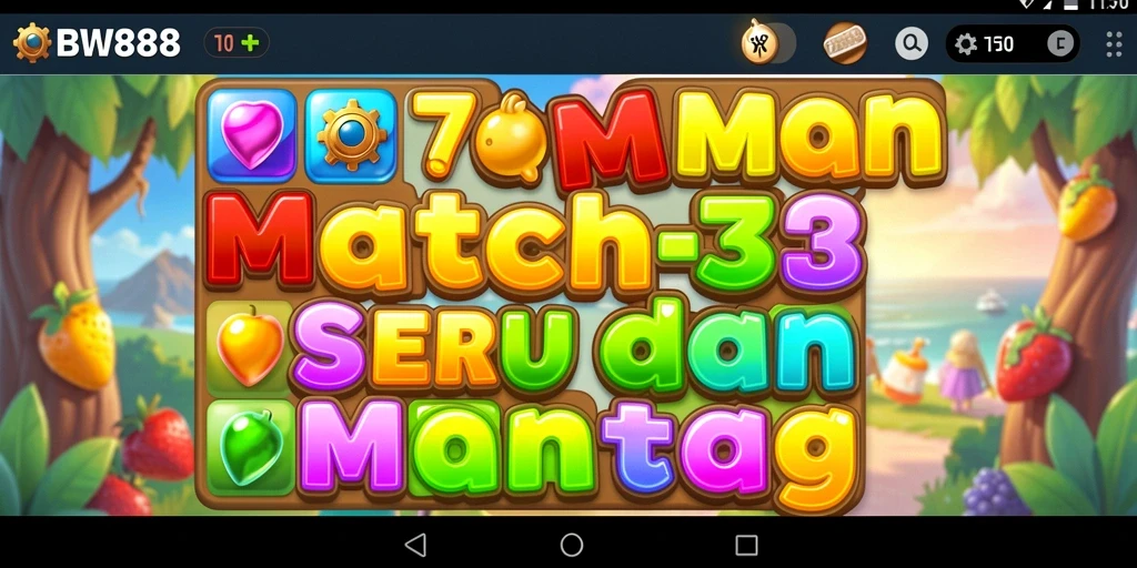 Tampilan gameplay BW888 yang seru dalam mencocokkan objek Match-3.