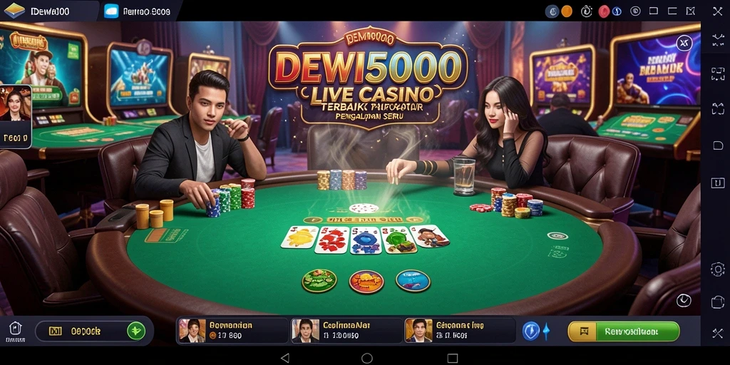Screenshot DEWI5000 menampilkan gameplay Live Casino yang seru dan interaktif.