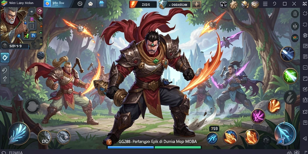 Tangkapan layar gameplay MOBA GG288 yang epik dan menegangkan.