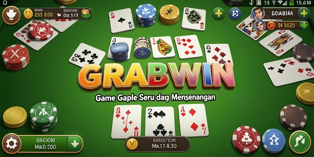 Tampilan screenshot permainan Gaple di GRABWIN yang seru dan menantang.