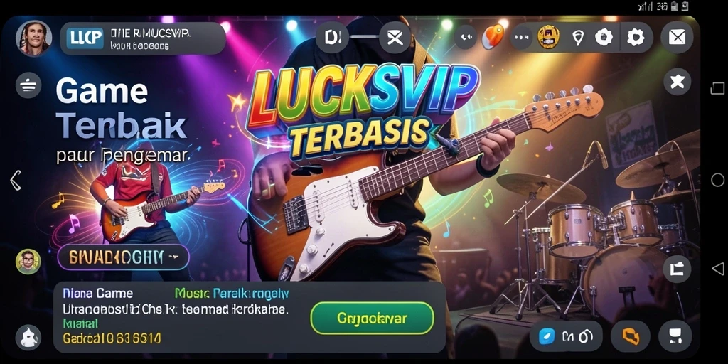 Screenshot permainan LUCKSVIP yang menunjukkan interaksi pengguna dengan musik.
