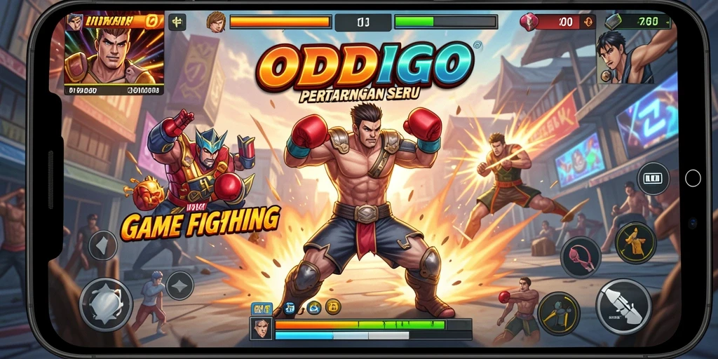 Screenshot gameplay ODDIGO yang menunjukkan pertarungan mendebarkan.