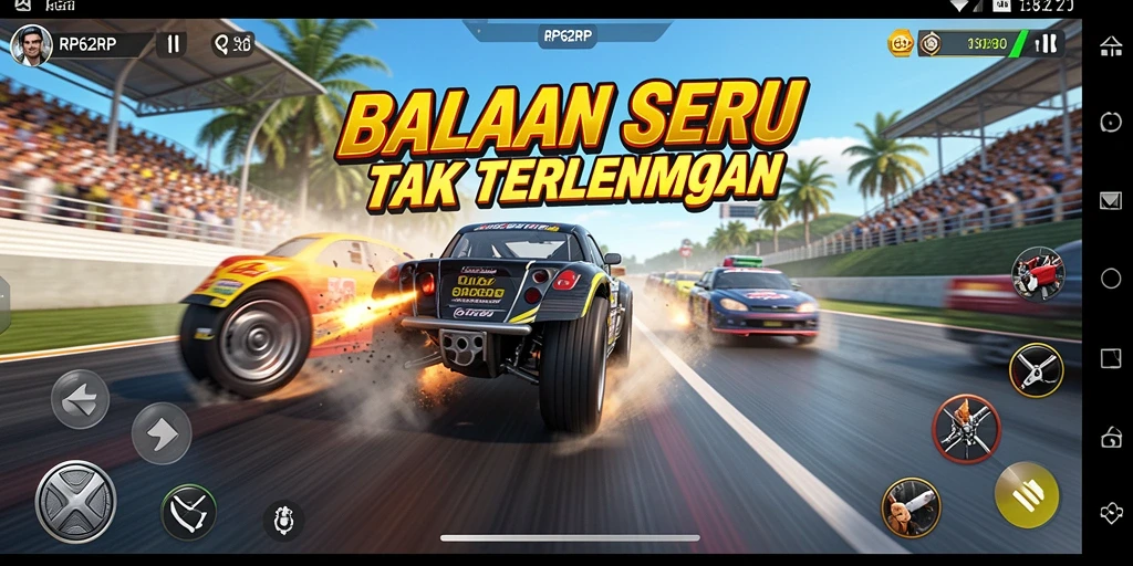 Gameplay Racing RP62RP dengan mobil balap yang mendebarkan.