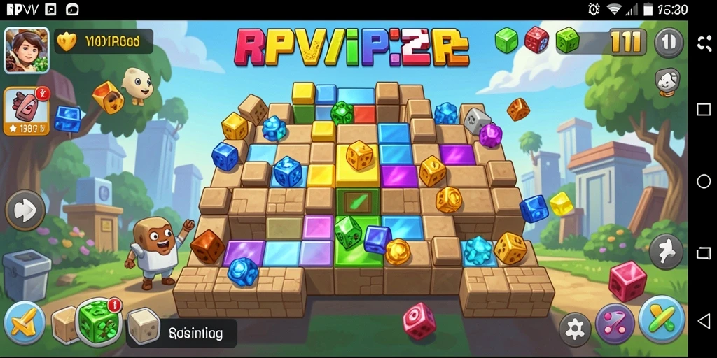 Tampilan screenshot RPVIP2 menampilkan gameplay puzzle yang menarik.