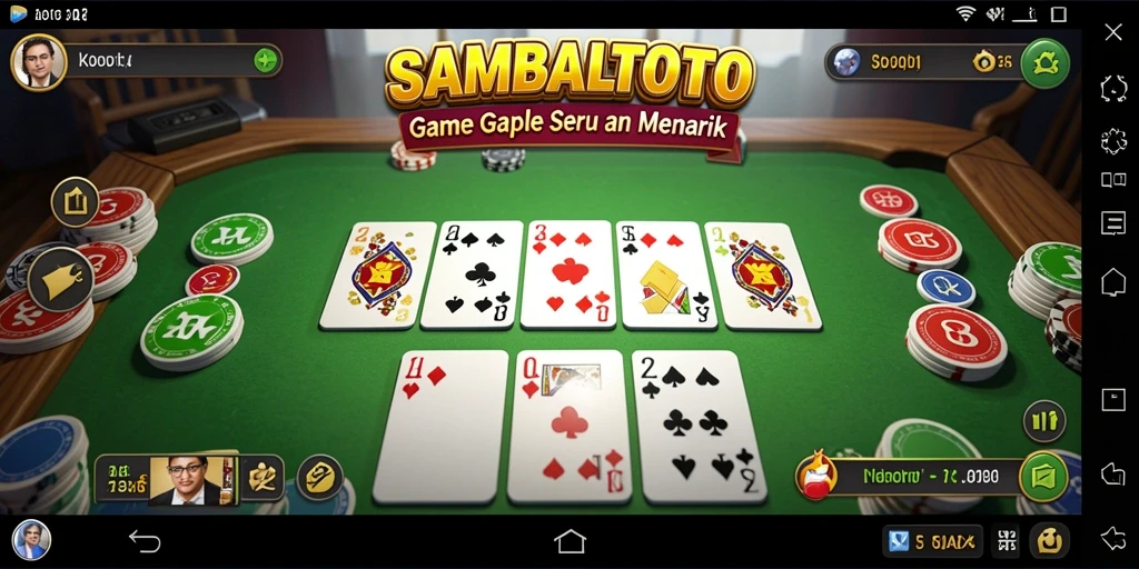 Tampilan gameplay SAMBALTOTO menampilkan suasana kompetitif Gaple yang seru.