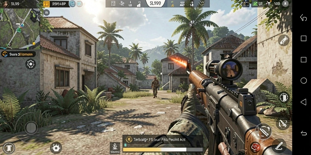 Screenshot gameplay SL999 dengan aksi mendebarkan dan grafis tajam.