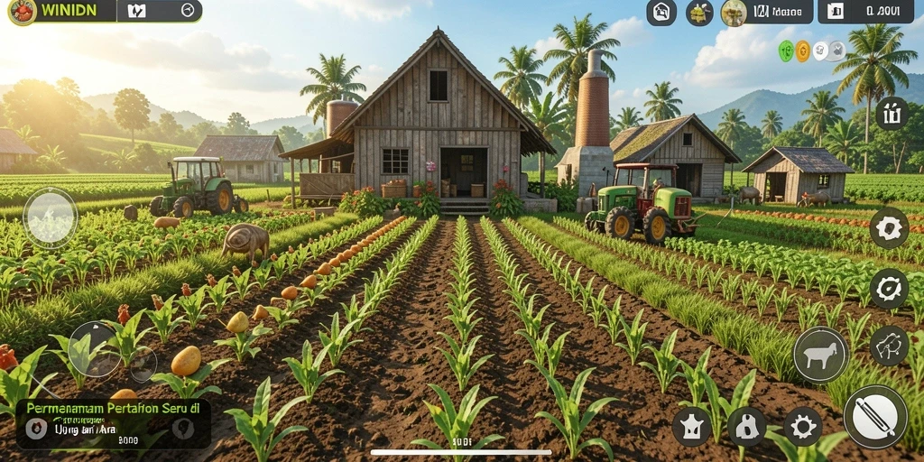 Menampilkan gameplay seru di <strong>WINIDN</strong>, nikmati pengalaman bertani yang interaktif.